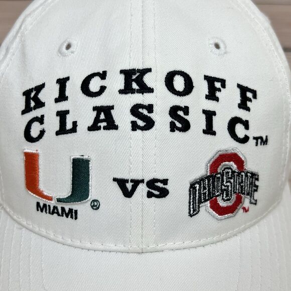 VTG Logo Athletic Miami vs Ohio State Kickoff Classic Hat White Snapback Cap - Picture 6 of 16